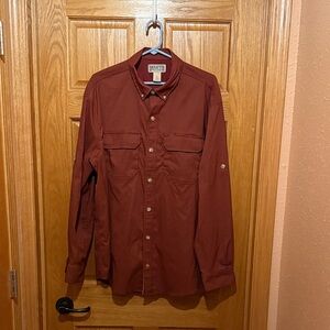 Duluth Trading Co Maroon Mesh-Lined Shirt